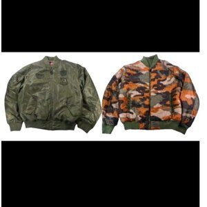 VTG Y2K Southpole Reversible Green / Camo Jacket Oversized Quilted Military Sz M